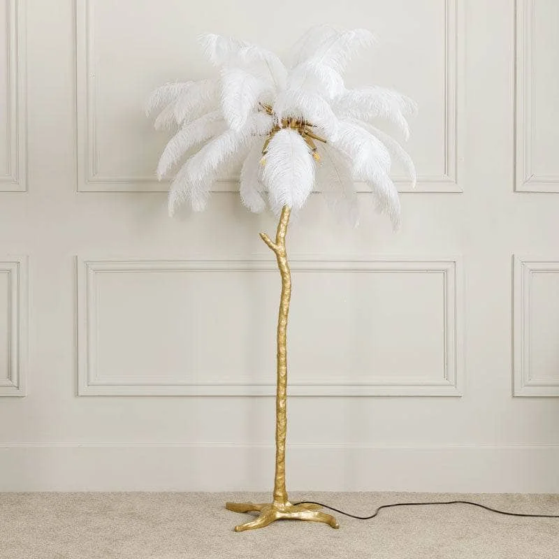 Modern Minimalist Floor Lamp for Contemporary Living RoomsOhio Gold Feather Floor Lamp