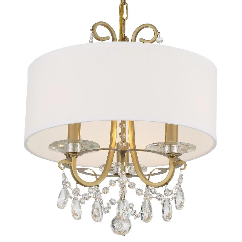 Chandeliers with Clear Crystal for a Sparkling EffectChandeliers with Clear Crystal for a Sparkling EffectOthello 3 Light Vibrant Gold Chandelier - 15'' W x 15'' H Chandeliers with Clear Crystal for a Sparkling EffectChandeliers with Clear Crystal for a Sparkling EffectOthello 3 Light Vibrant Gold Chandelier - 15'' W x 15'' H