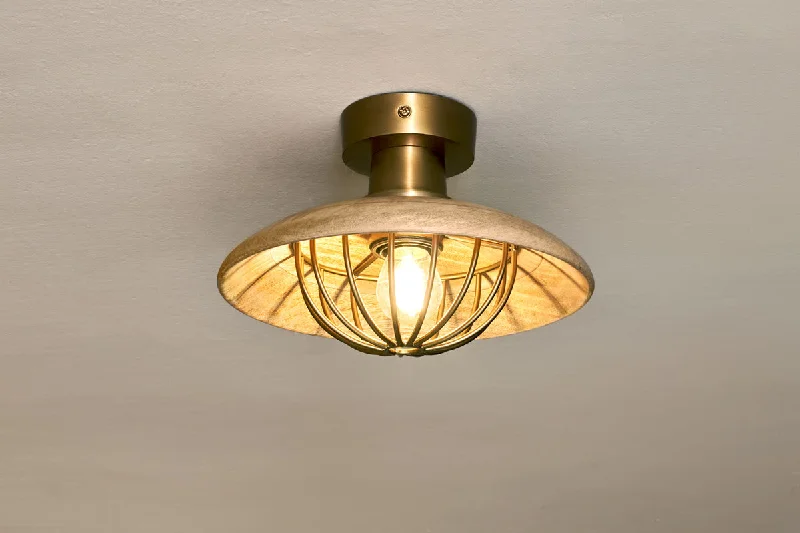 Contemporary Ceiling Lights with Unique, Abstract ShapesChakai Wood & Metal Flush Ceiling Light