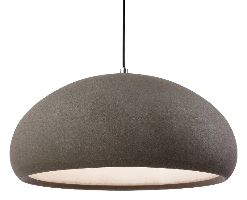 Mediterranean - Style Ceiling Lights with Terra - Cotta and Ceramic DetailsEpsom Rough Sand Concrete Single Pendant - ID 6414