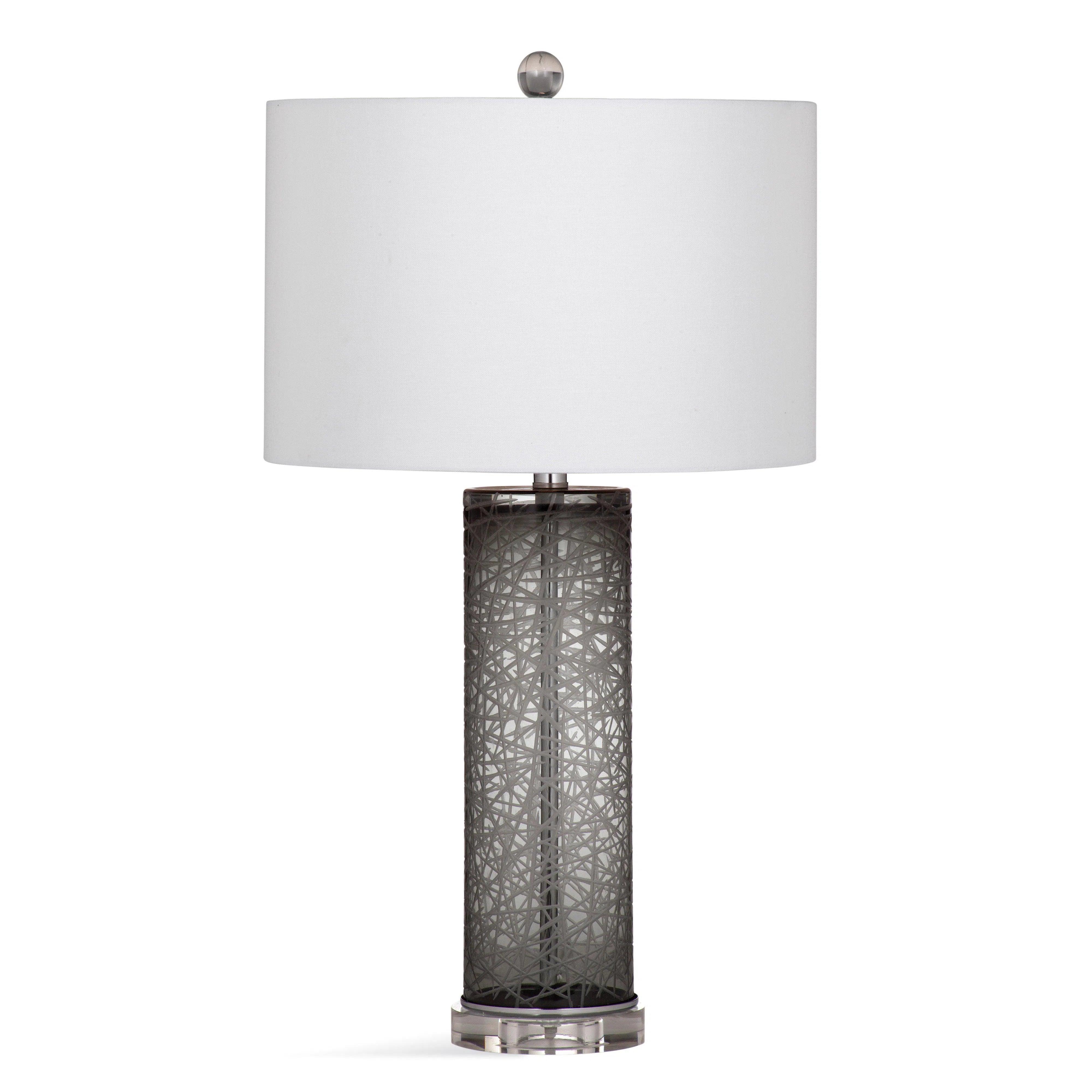 fabric table lamps with a linen shade for a relaxed and breathable lookfabric table lamps with a linen shade for a relaxed and breathable lookDanbury Glass Black and Silver Table Lamp