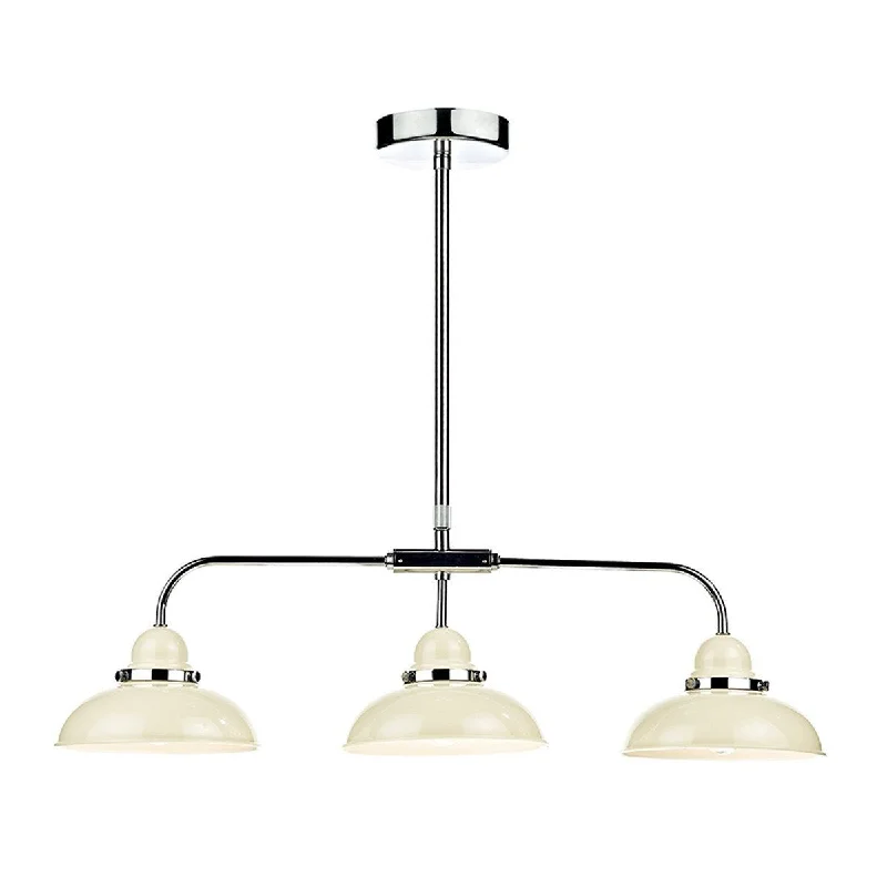 Art Nouveau Ceiling Lights with Organic, Flowing ShapesPimlico Cream Triple Bar Pendant - ID 3701