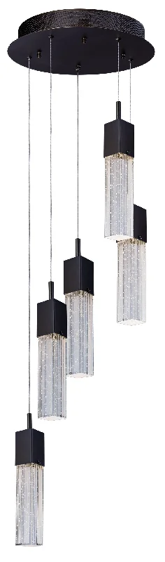 Bohemian Ceiling Lights with Beads, Tassels, and Colorful GlassMetal and Fabric Chandeliers for a Soft LookFizz III 5-Light LED Pendant