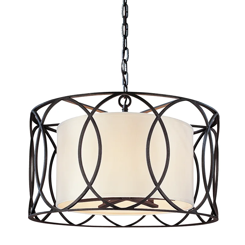 Mediterranean - Style Ceiling Lights with Terra - Cotta and Ceramic DetailsSAUSALITO 5LT PENDANT DINING