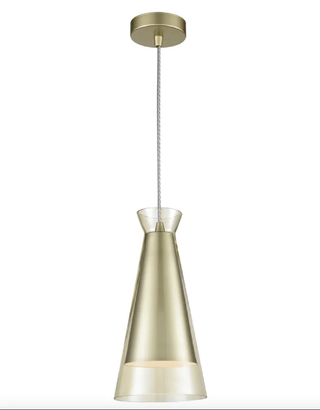 Metal Ceiling Lights in Brass, Copper, Stainless Steel, and IronChandeliers for Hotel Lobbies to Impress GuestsBalintore Gold and Champagne Glass Single Pendant - ID 7475