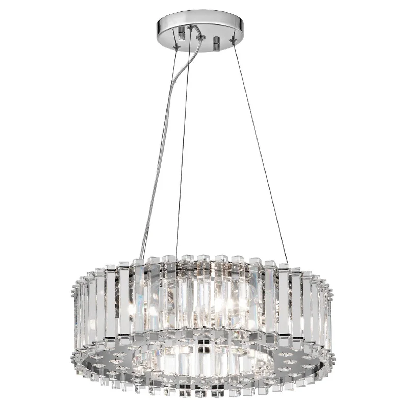 Art Deco Ceiling Lights with Geometric Patterns and Metallic FinishesHampstead Crystal Ring 6 Light Chandelier IP44 - ID 7062