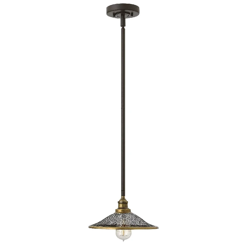 Rustic Ceiling Lights with Reclaimed Wood and Distressed FinishesEmbankment Bronze Single Pendant - ID 7153