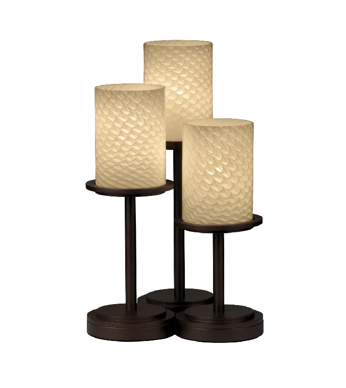 leather table lamps with a distressed texture for a rugged charmleather table lamps with a distressed texture for a rugged charmThree Light Table Lamp