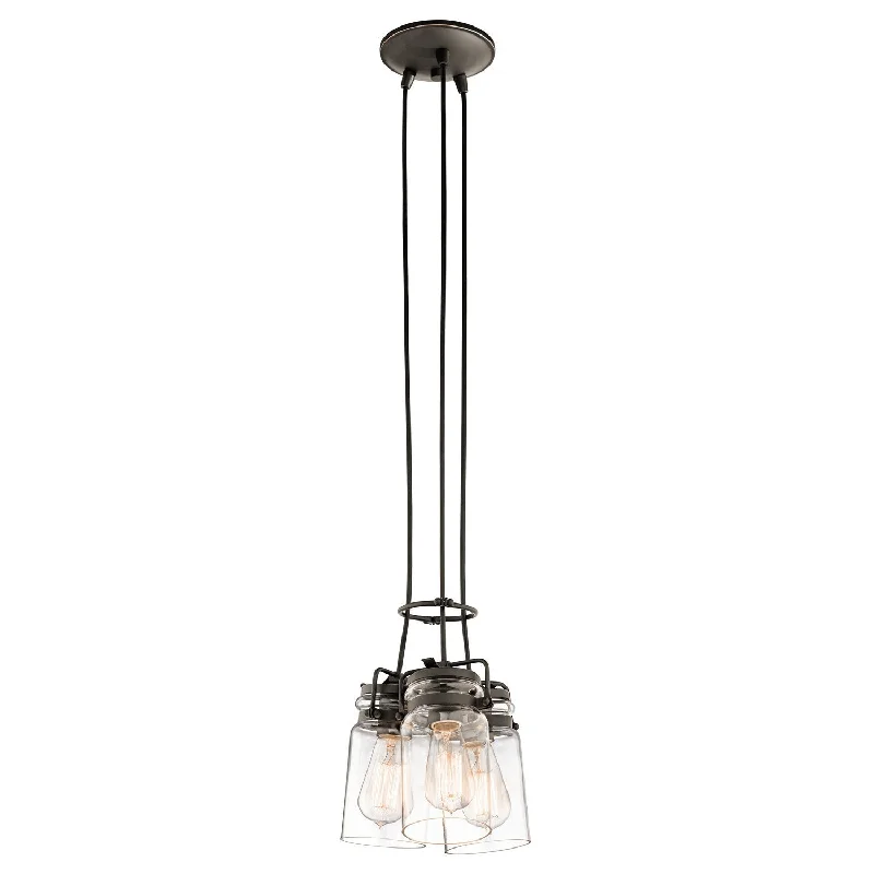 Scandinavian Style Ceiling Lights with Light Wood AccentsAldgate Bronze 3 Lamp Jar Pendant - ID 7181