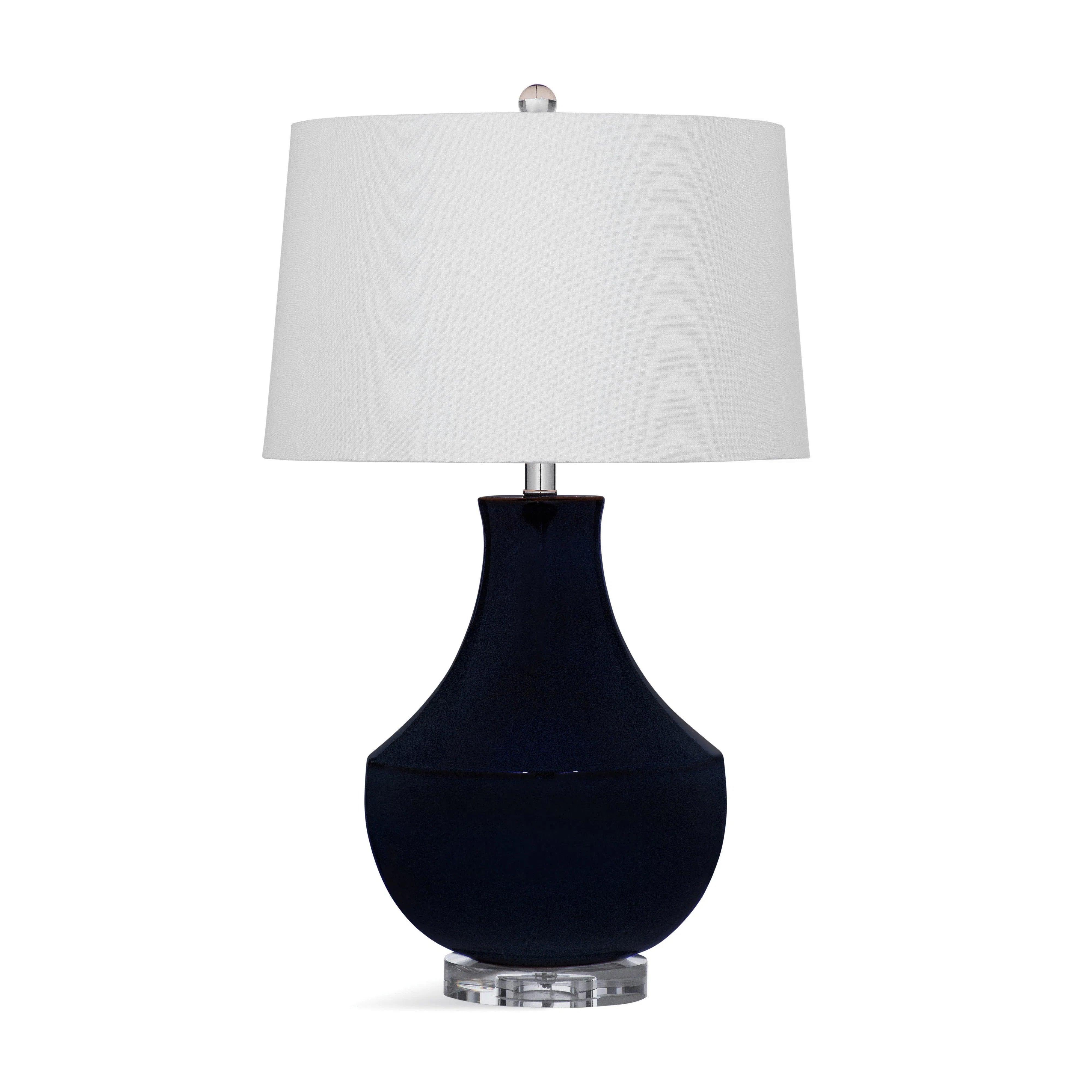 fabric table lamps with a linen shade for a relaxed and breathable lookfabric table lamps with a linen shade for a relaxed and breathable lookKinney Ceramic Blue Table Lamp