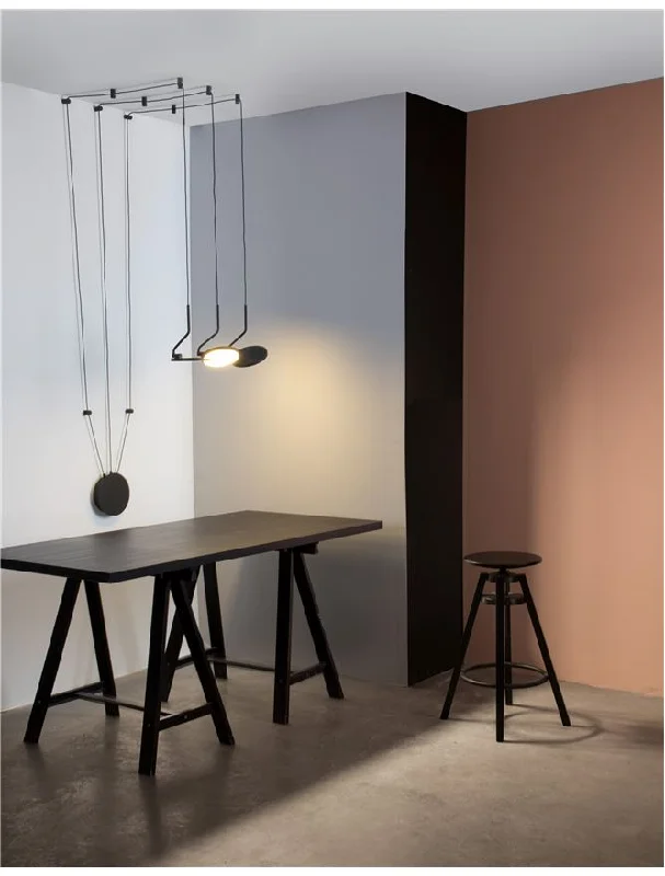 Retro Ceiling Lights Inspired by the 1950s and 1960s DesignChandeliers for Interior Designers to Create Stunning SpacesLUC Sandy Black Aluminium & Acrylic Tripple String Pendant - ID 10147