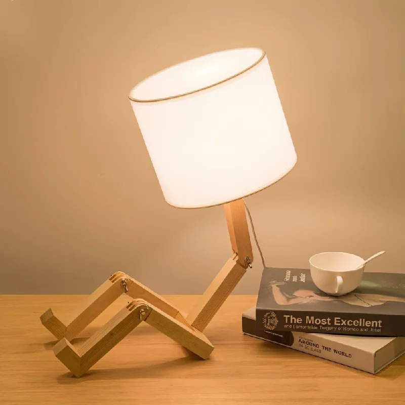 wooden table lamps with natural grain for a warm and organic feelwooden table lamps with natural grain for a warm and organic feelMechanical Man Table Lamp