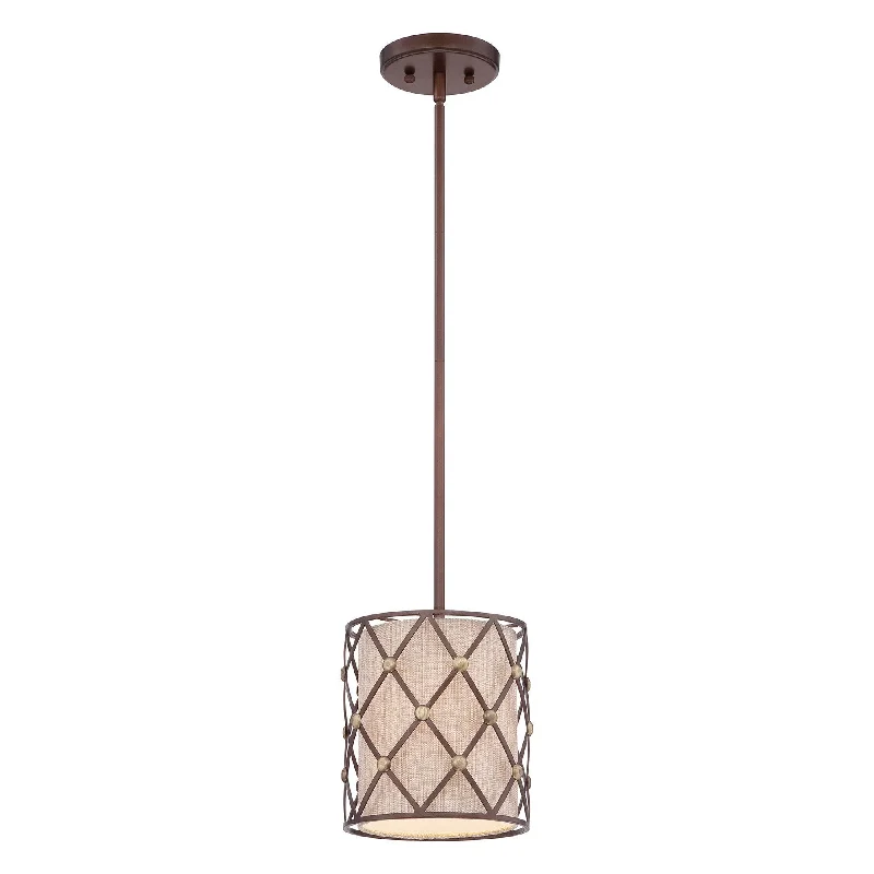 Indian - Themed Ceiling Lights with Intricate Filigree and Mirror WorkDrumbeg Bronze Lattice Mini Pendant Light - ID 9165